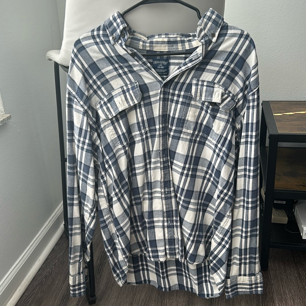Blue & white flannel